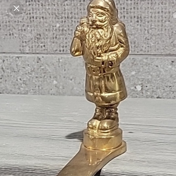 Vintage Brass Santa Mantle Stocking Hook - Picture 7 of 9